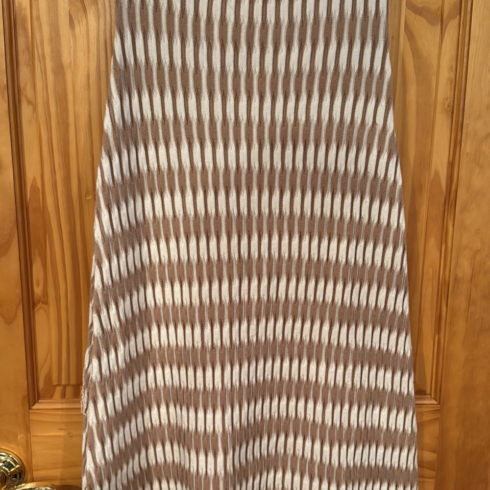NEW Lucy Paris Tan and White Midi Skirt